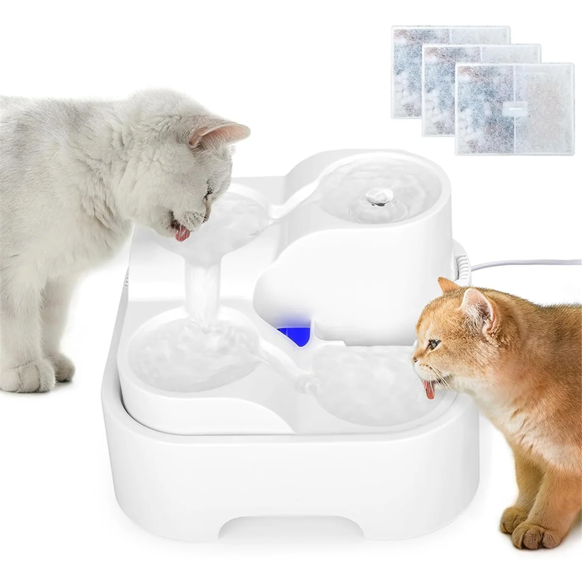 Cat Water Fountain,Pet Drinking Fountain for Multiple Pet,Ultra Silent Cat Water Bowl ,for Small Medium Cat Kitty