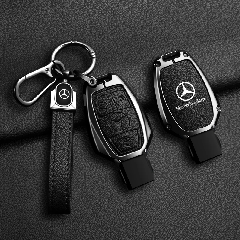 가죽 자동차 키 케이스 커버 거치대 보호대, 메르세데스 벤츠 A B C E 클래스 GLS GLA GLK GLC CLS CLA AMG W204 W205 W212 W463 W176