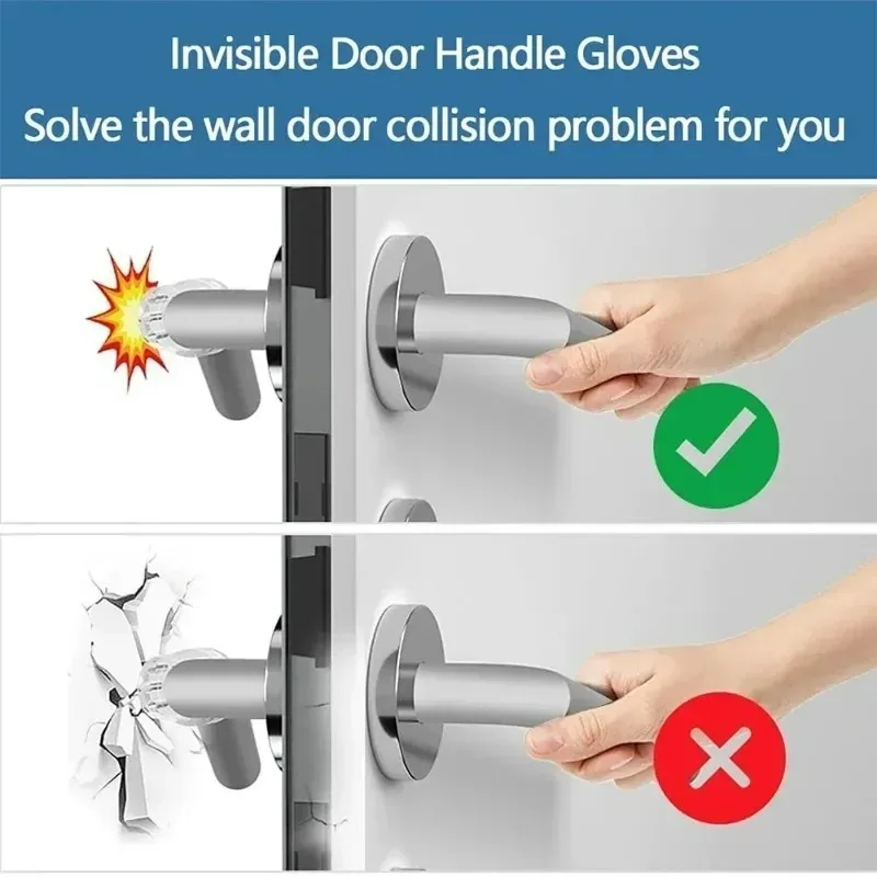 30/1x Pelindung Kenop Pintu Anti Benturan, Cincin Penyangga Gagang Pintu Transparan, Pelindung Furnitur Bening, Bantalan Anti Benturan, Cincin Anti Guncangan