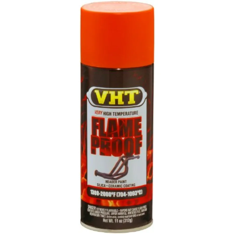 

SP114-6PK Flameproof Coating Very High Heat Spray Paint Orange Flat Finish 11 oz Aerosol Can 6 Pack