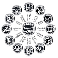 Original 925 Silver Twelve Constellations Leo Aries Virgo Round Charms Beads Fit Qikaola Bracelets DIY Birthday Jewelry Gifts