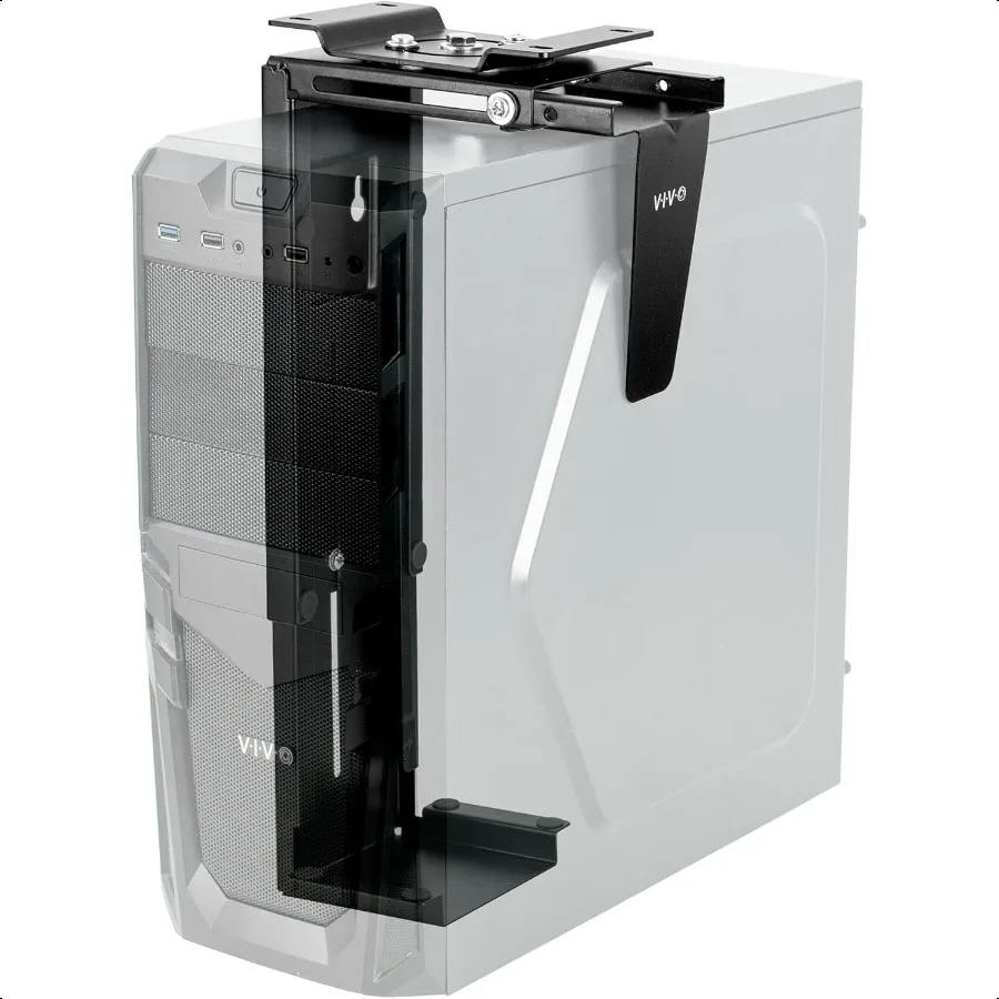 

Adjustable Under Desk and Wall 3.5 to 7.8 inch Wide Office PC Mount Computer Case CPU hine Holder Stand with Swivel and Secure