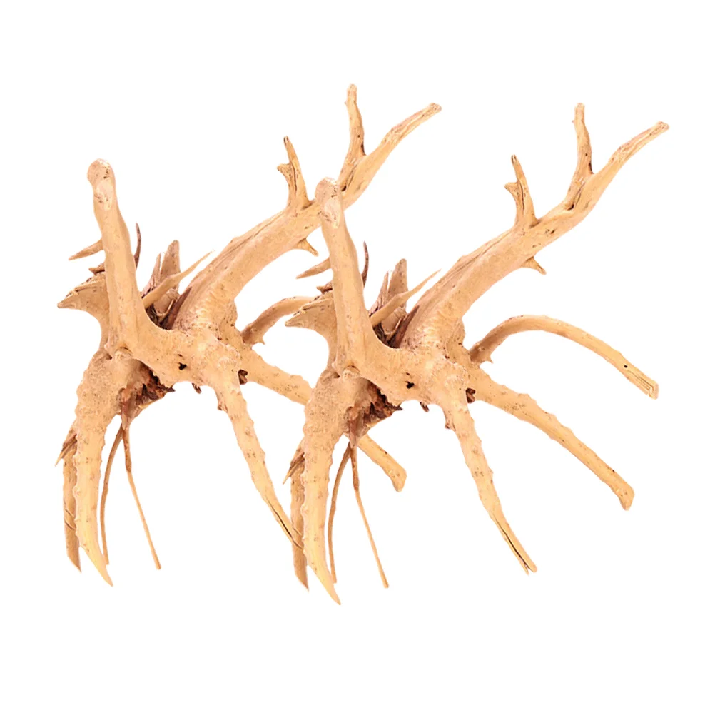 2 Pcs Fish Tank Sunken Wood Decoration Dead-wood for Aquarium Spider Reptile Tree Bark Animals Natural Rhododendron Crafts