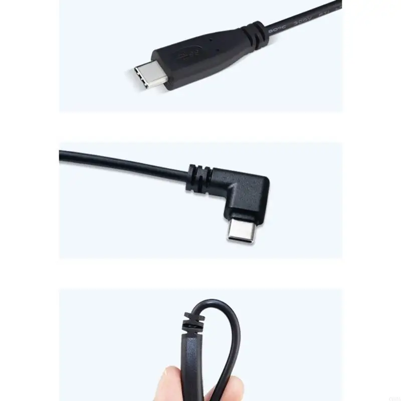

C63A Male Type C to 2 Pin Extension Cord USB C Pigtail 2Pin Power Cable Line 22AWG Support 5V 3A for Electronics