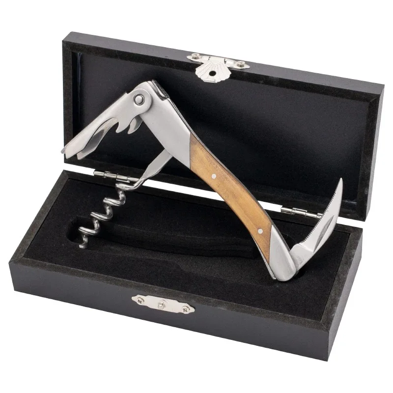 Professional Wine Bottle Openers Waiter Can Corkscrew Sommelier Knife Foil Cutter Olive Wood Handle in Wood Gift Box