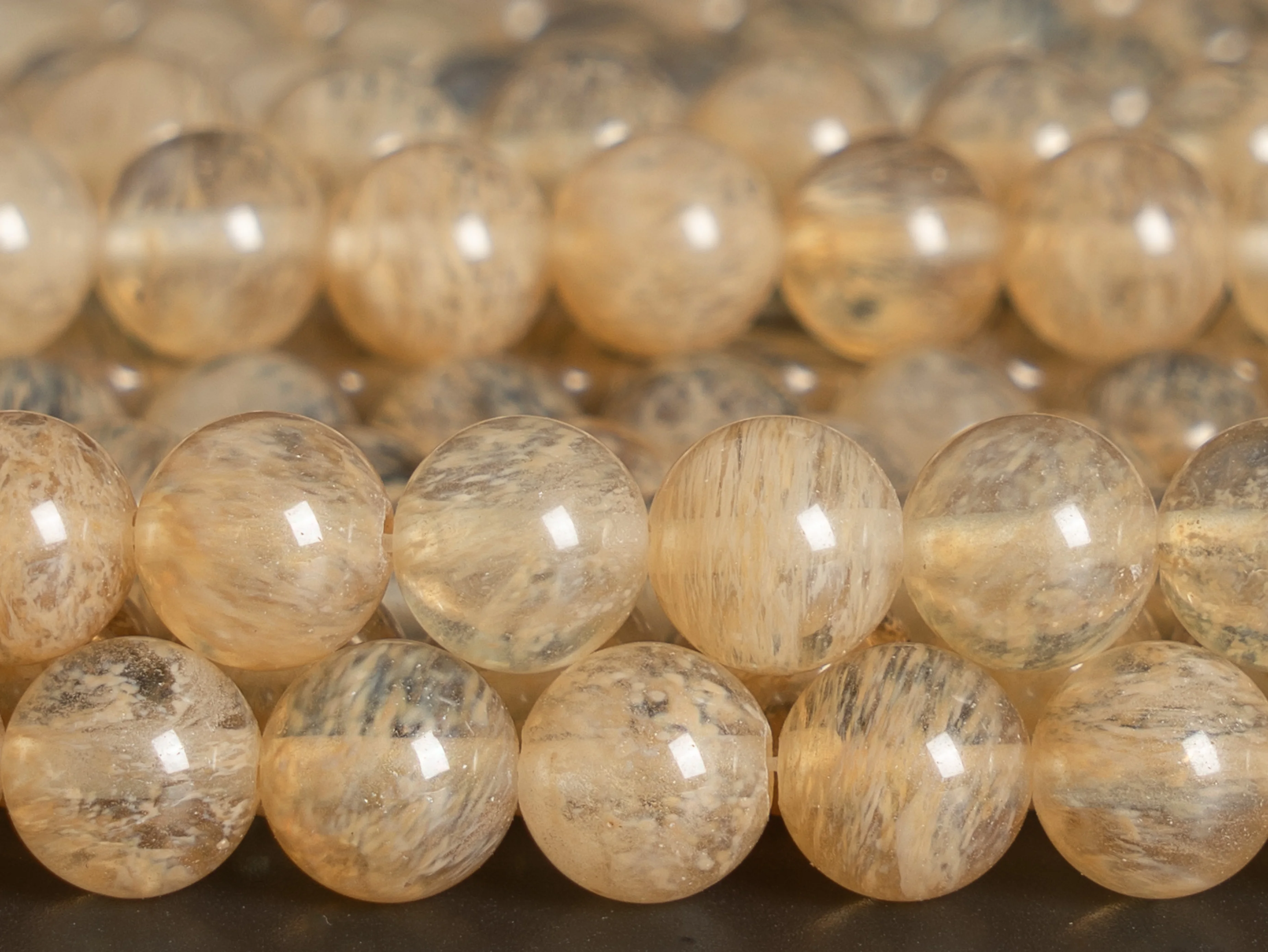 Genuine Natural Milky Golden Quartz Beads Grade AAA Gemstone Round Loose Beads 4/6/8/10mm for Jewelry Making