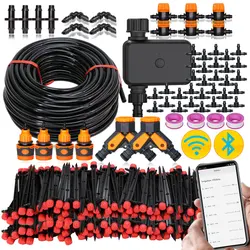 13cm 8-Hole Sprinkler Drip System 1/4'' Hose Wifi/Bluetooth-compatible Timer Kit for Garden Pot Plant Automatic Irrigation Devic