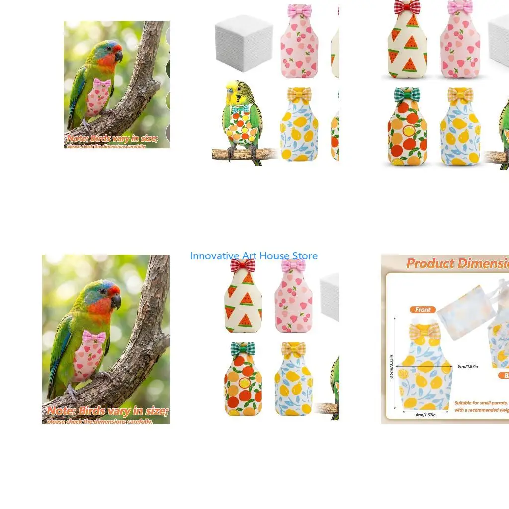 E1PC Pet Bird Wear, 4lots Waterproof Inner Birds Diapers for Shared Space Use