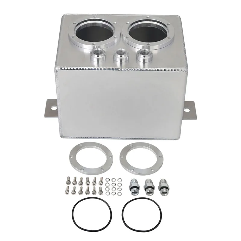 

3L Aluminum Dual Fuel Surge Tank, 6AN Universal Racing Fuel Port With Pump