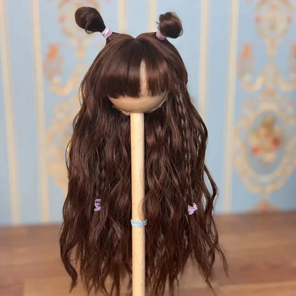 Moda bonito 1/6 bonecas bjd perucas 30cm boneca peruca sd boneca acessórios de cabelo brinquedo presente (terno para 16 a 17.5cm circunferência da cabeça)