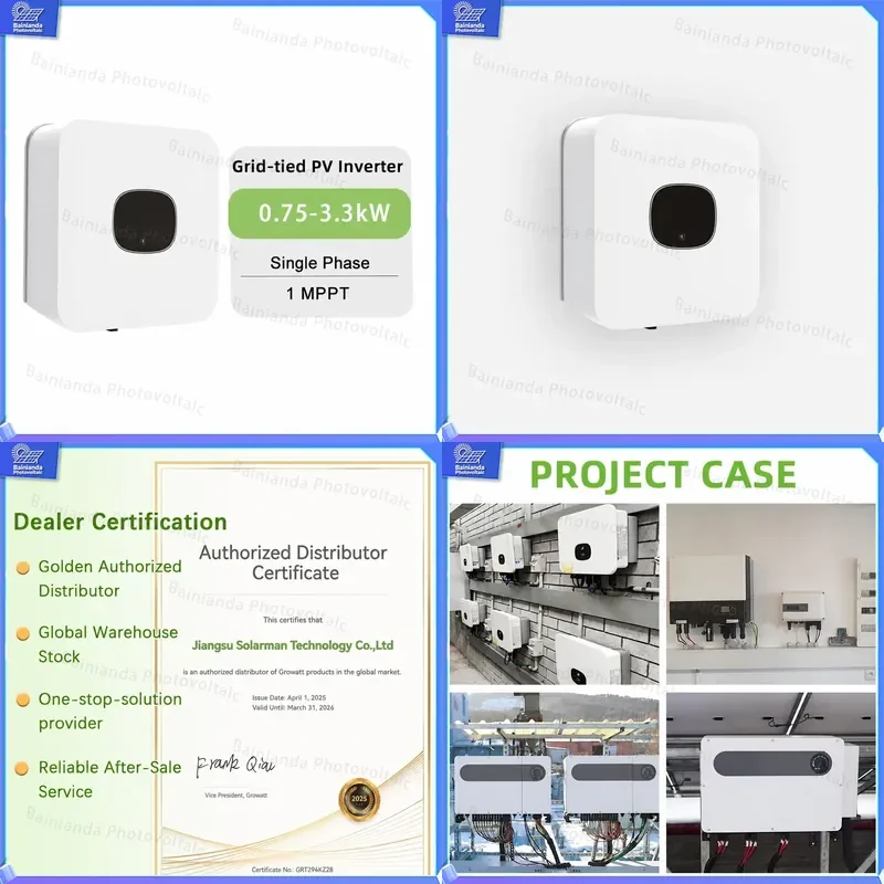 Grid Tied Solar Inverter 3 Phase 750W 1000W 2000W 3000W MPPT PV Power Converter 98.1 Efficiency 380V 400V AC Output On Grid