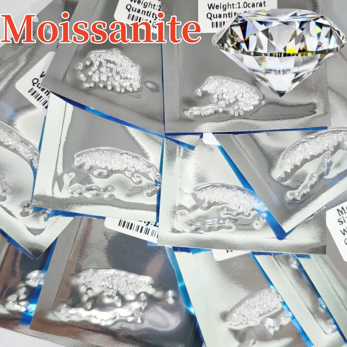 Super D Color 1.0ct Wholesale Price 0.8~5.0mm Round shape Lab Grown Loose 100% Real Moissanite Stone Test Positive for jewelry