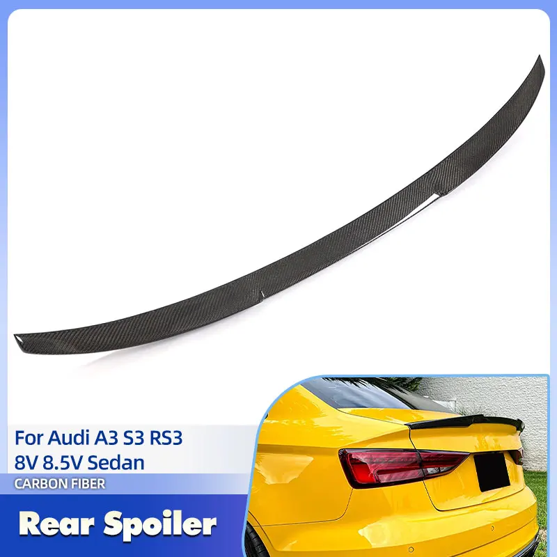 

Car Rear Trunk Spoiler Wings Full Carbon Fiber for Audi A3 S3 RS3 8V 8.5V Sedan 2014-2020 Racing Rear Spoiler Boot Wing Lip
