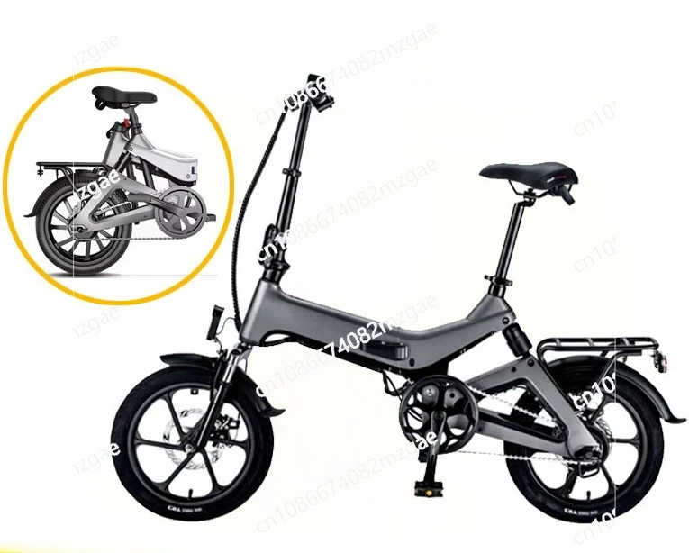 

16-дюймовый складной электрический велосипед с литиевой батареей, двухколесный электросамокат с рамой из алюминиевого сплава