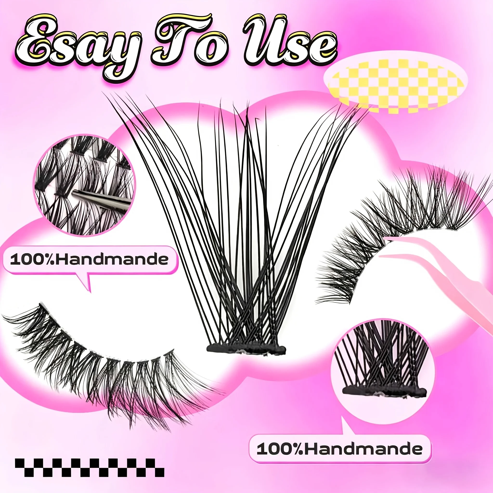 30D 40D Fluffy Wimpernbüschel-Set Einzelwimpern D-Curl 9-16mm Gemischte Länge Natürliches Volumen Wiederverwendbare Falsche Wimpern – Detail 7