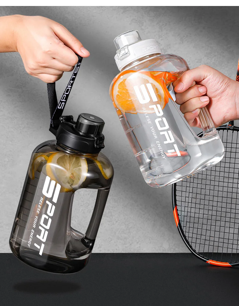 2-Liter-Wasserflasche mit großem Fassungsvermögen und Strohhalmdeckel, Sport- und Fitnessstudio-Wasserkocher für Campingreisen, BPA-freie Trinkflaschen – Detail 6