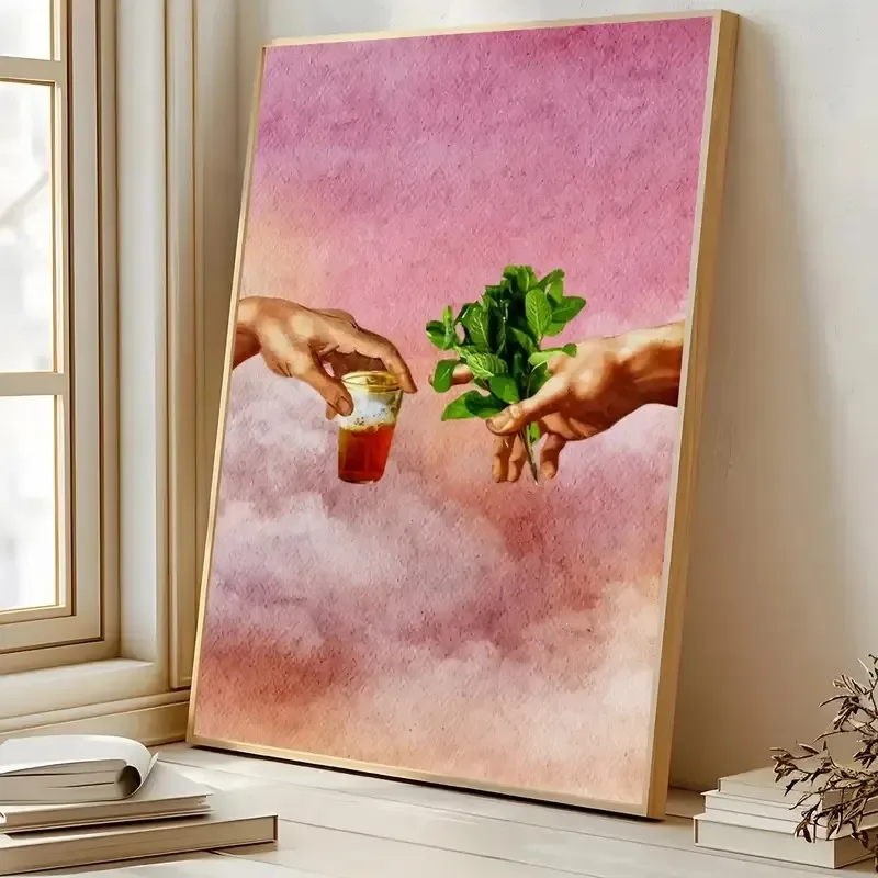Retro Fashion Poster Prints, Moroccan Tea And Mint Canvas Paintings, God'S Tentacles Canvas Wall Art, Bedroom Office Home Dec