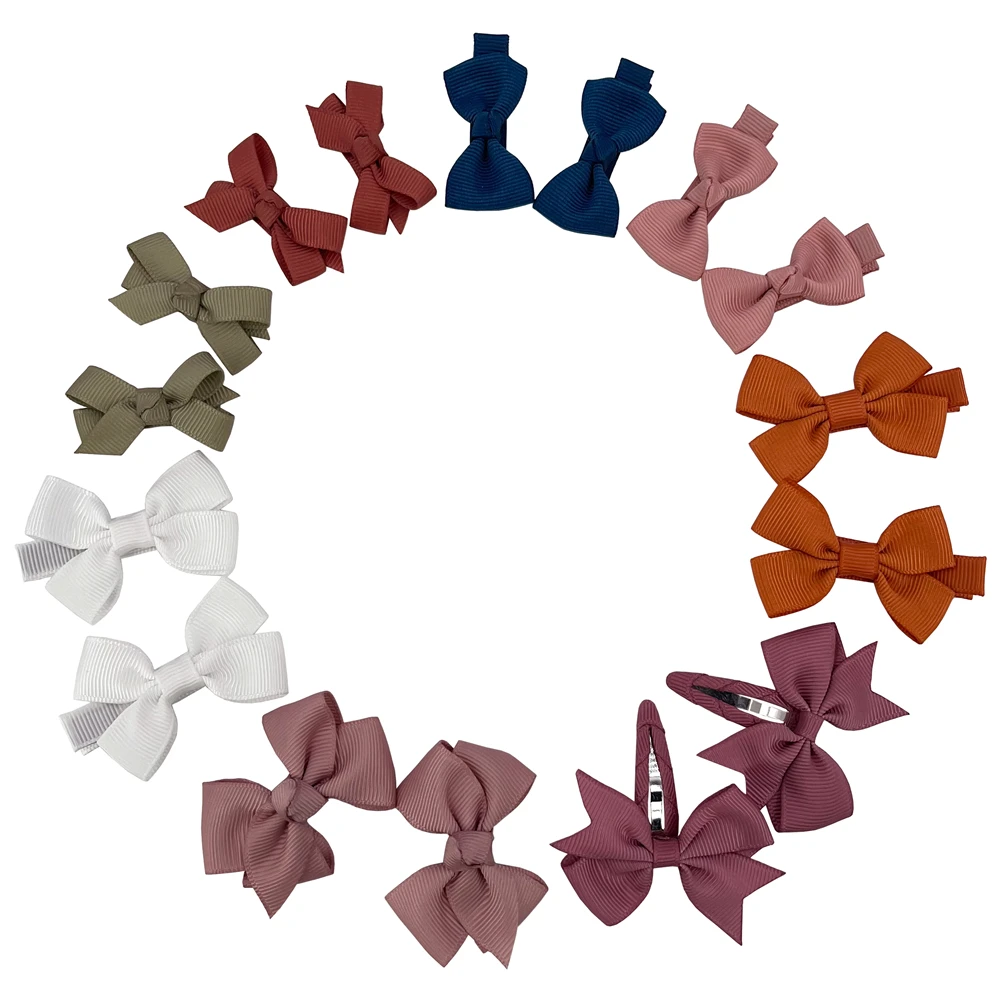 

Mini Hair Bow Clips for Baby Girls Toddler Tiny Hair Bow Snap Clips Infant Kids Hairbow 16 PCS