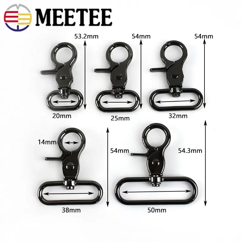 5/10 pz 20-50mm metallo fibbia aragosta borsa cinturino chiusura girevole fibbie collare di cane portachiavi moschettone grilletto gancio accessori