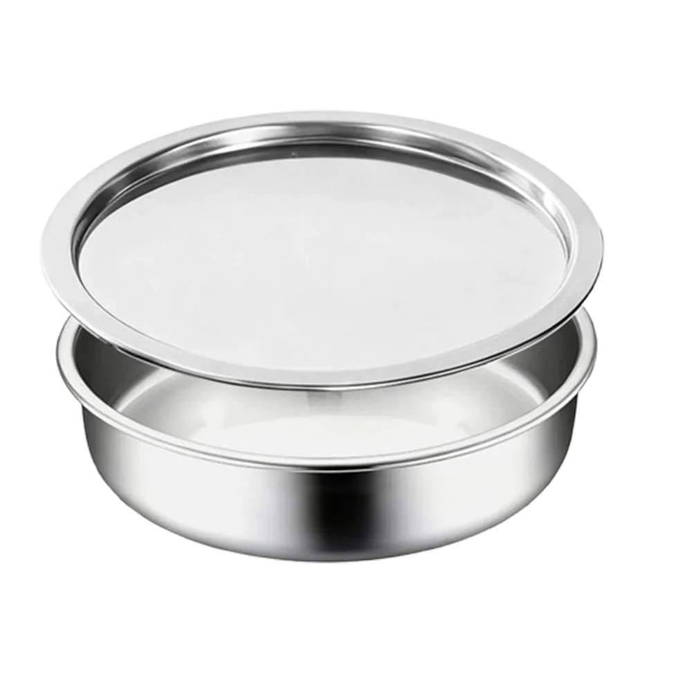 

Large Capacity Steamed Egg Bowl Nonstick Rust-proof Stainless Steel Bowl Fall-resistant with Lids Rice Bowl Cooking