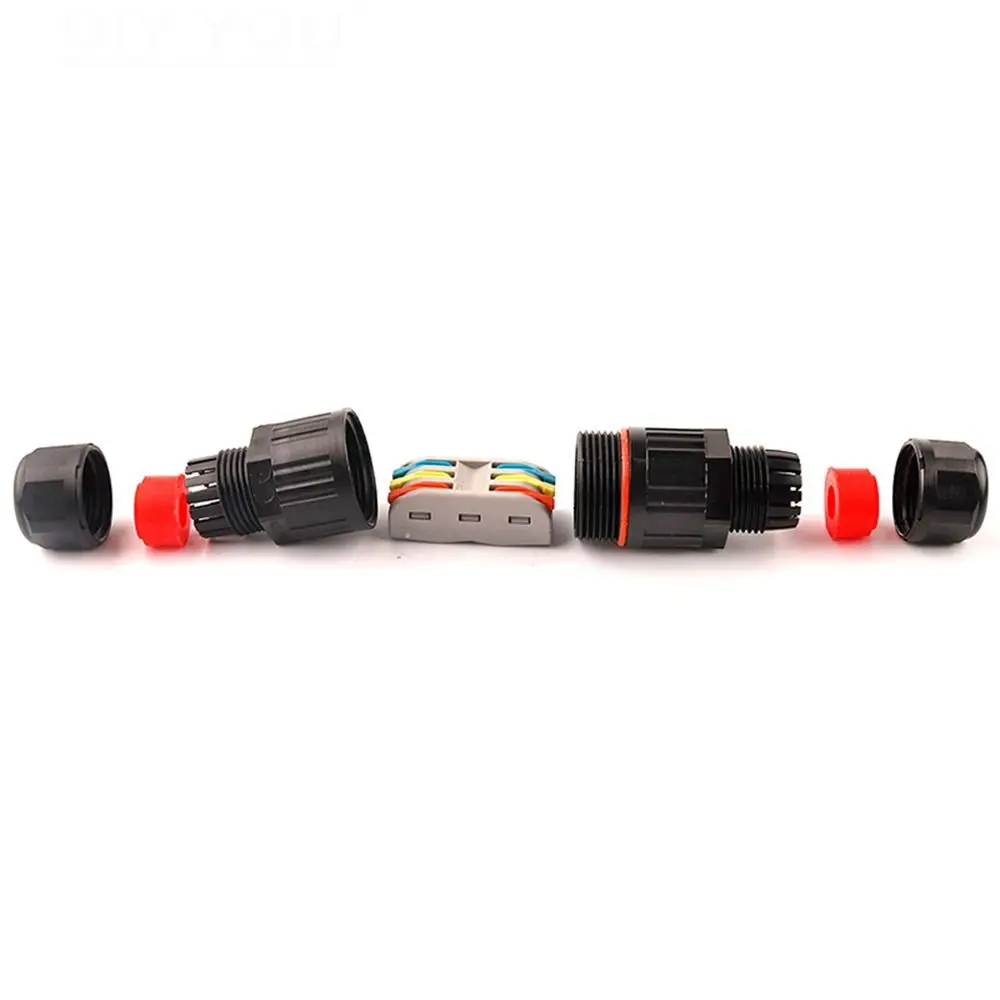Straight Quick Push In Waterproof Cable Connector Conductor Connector 2/3 Pin Wire Cable Extender Terminal Block IP68
