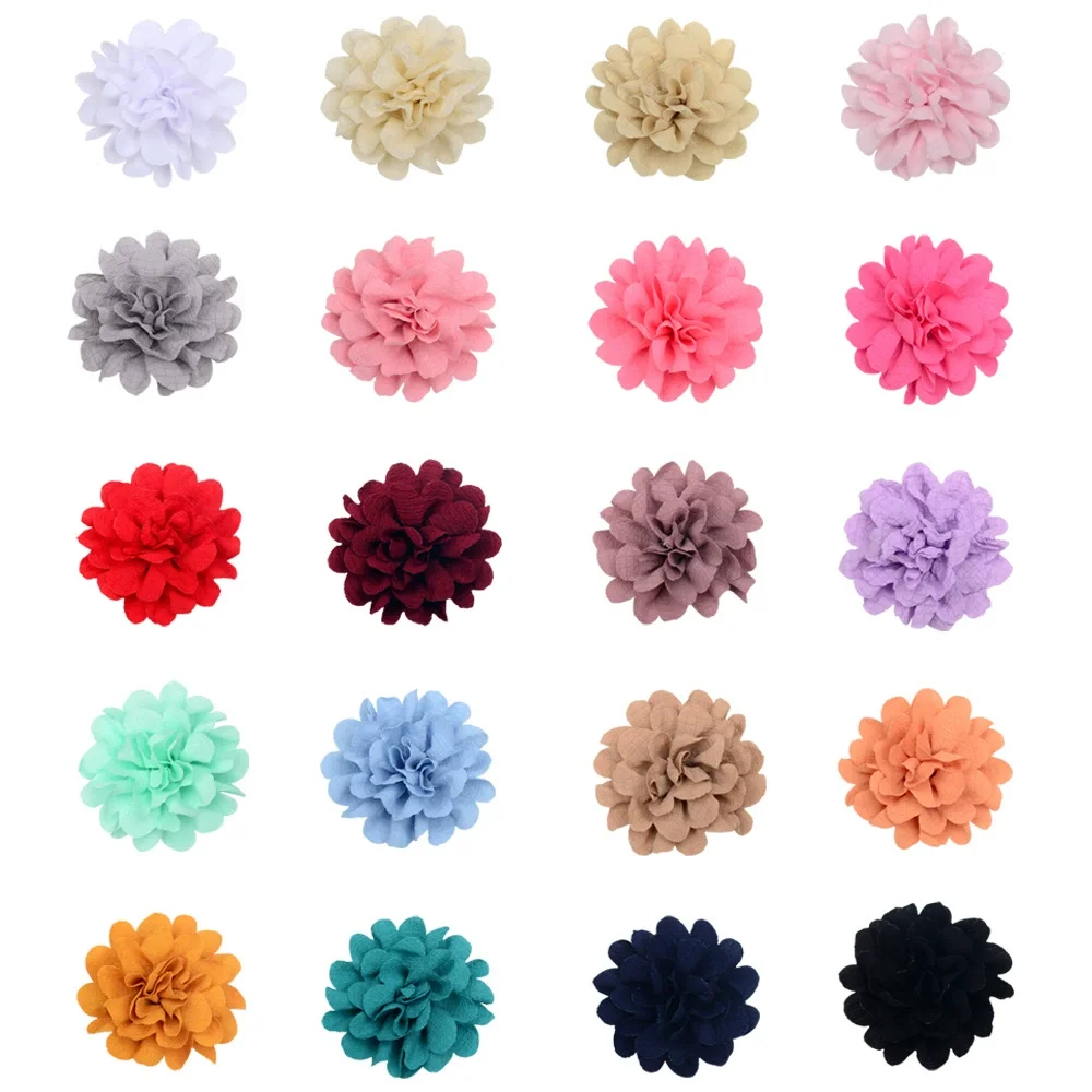 10 Uds. De flores rosas de tela estereoscópica elegante de 8cm para diademas de princesa para niñas, flores para el pelo de bebé recién nacido, zapatos, bolsa, decoración de ropa