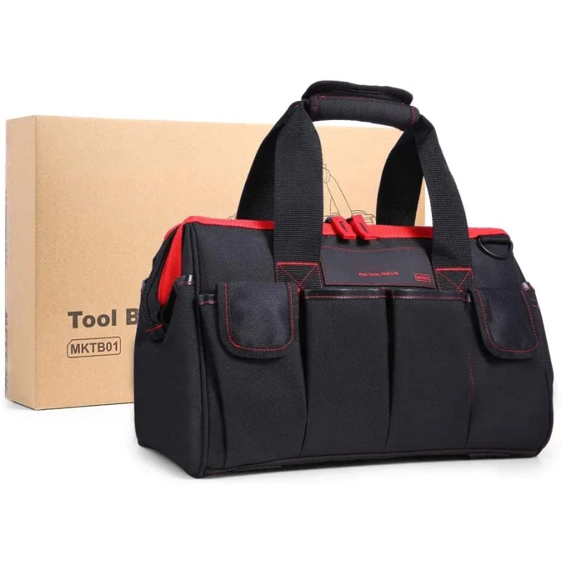 Tool Bag 16-inch Tool Storage Kit 7 Pockets Electrical Kit with Adjustable Shoulder Strap for Electrician Carpenters