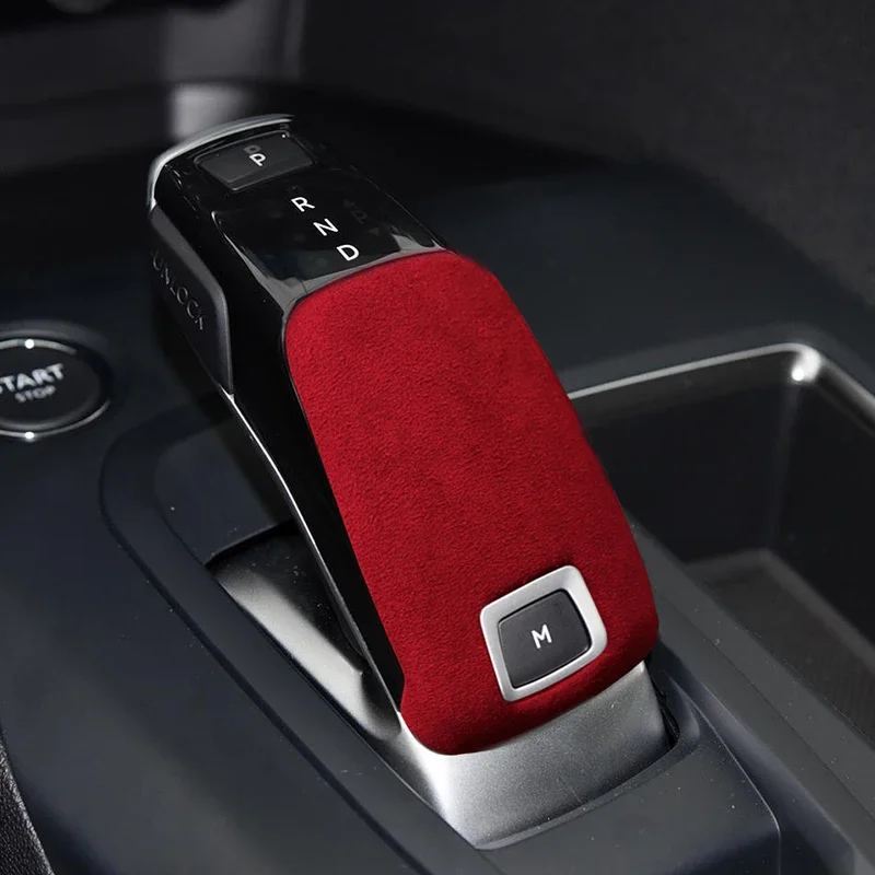 

Car Gear Shift Knob Cover Case for Peugeot 4008 5008 2017 2018 2019 2020 2021 Black Red