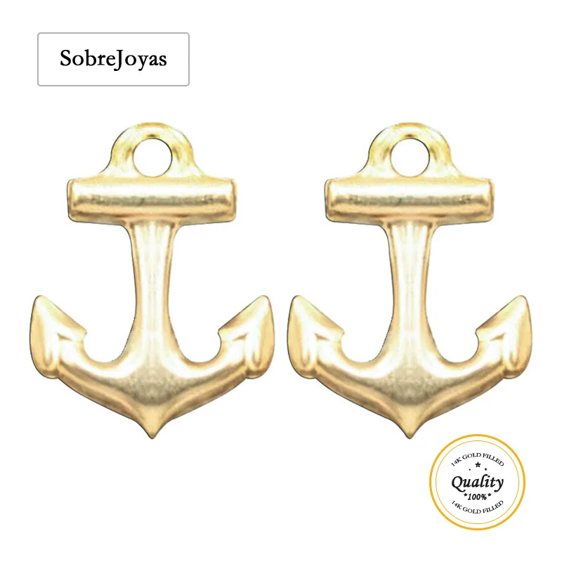 

14k Gold Filled 12MM Anchor Charm Pendant for DIY Jewelry Making Wholesale Handmade Findings Jewelry Accessories