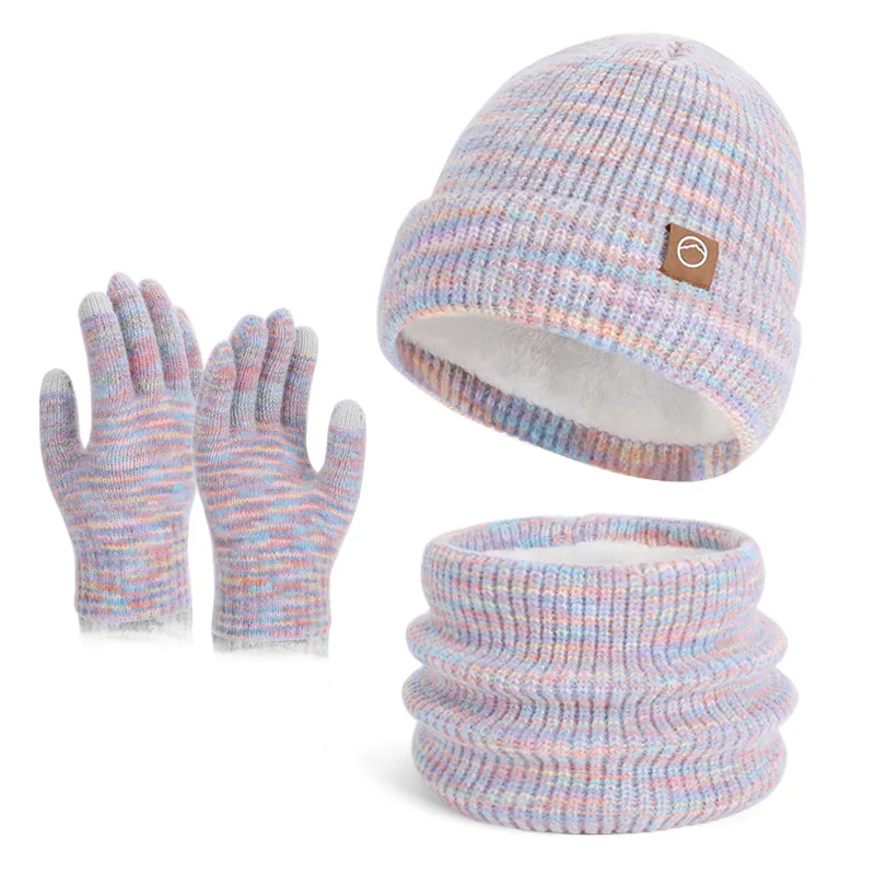 AliExpress KINIJA Women's Knitted Hat Beanie Cap Winter Coldproof Hat Scarf Gloves Sets Outdoor Warm Windproof Hat Fit Skiing Cycling Sets
