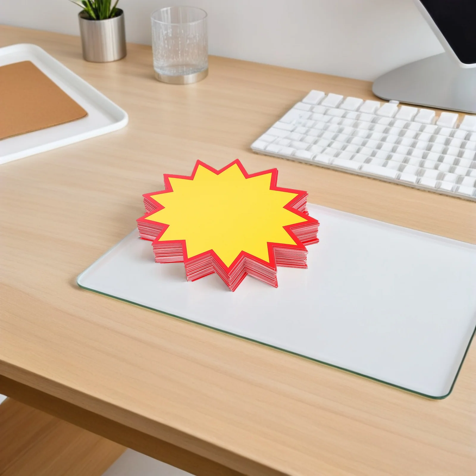 

300Pcs Price Display Cards Blank Star Burst Retail Sales Signage for Small Business Boutique Store Seasonal Promotions