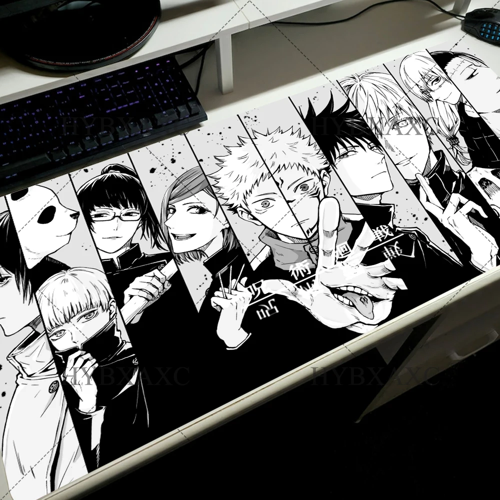 90x40CM Black Anime Jujutsu Kaisen Large Mouse Pad Ryomen Sukuna MousePads Computer Gaming Peripheral Accessories Desk Mat