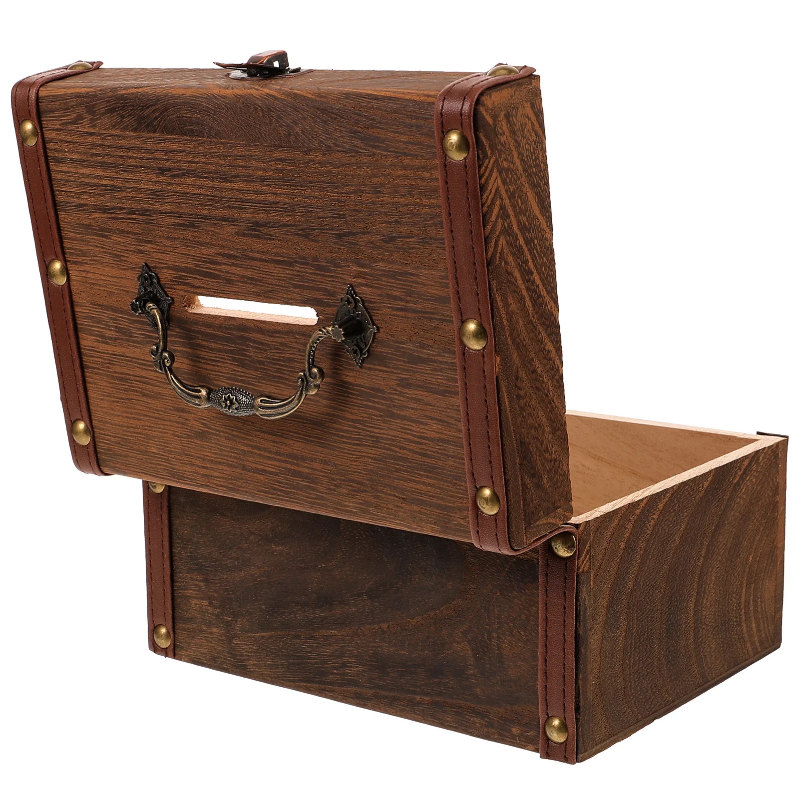 

1Set Wooden Storage Box Retro Style Practical Jewelry Organizer Treasure Case Small Accessories Holder Home