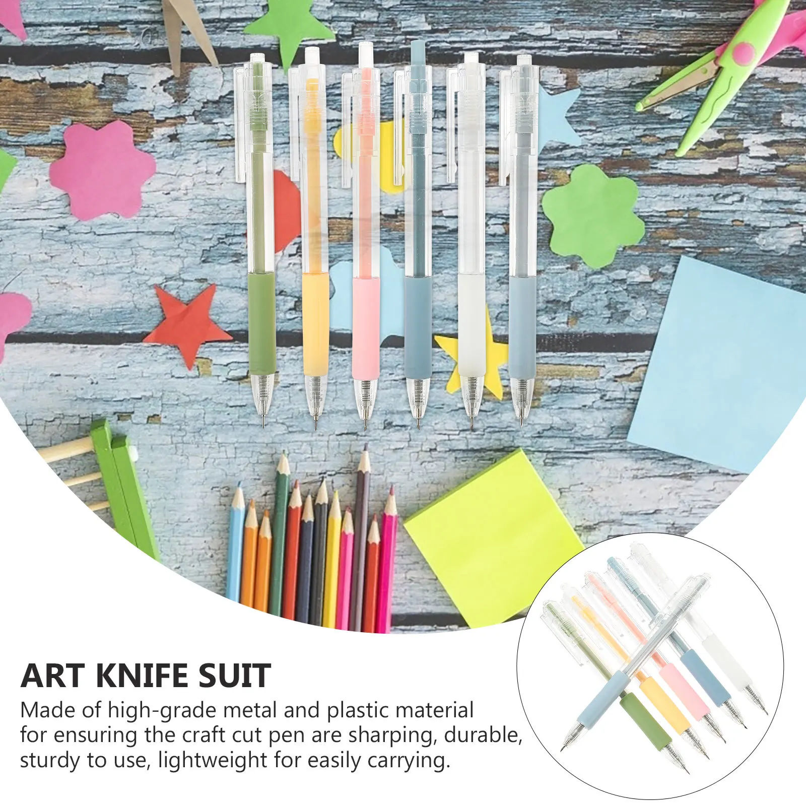 6Pcs Cut Pen Set High Precision Cutting Tool for DIY Scrapbook Photo Album Memory Book Craft Making and Card Design