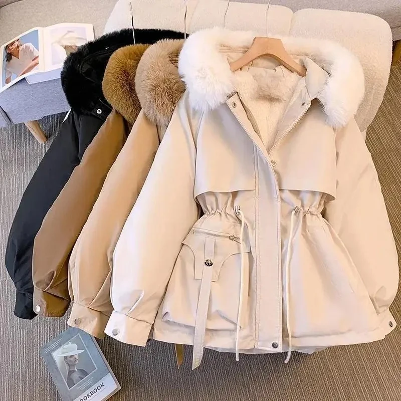 Winter 2025 New Foreign Trade Down and Cotton Jacket with Velvet Integrated Winter Clothing