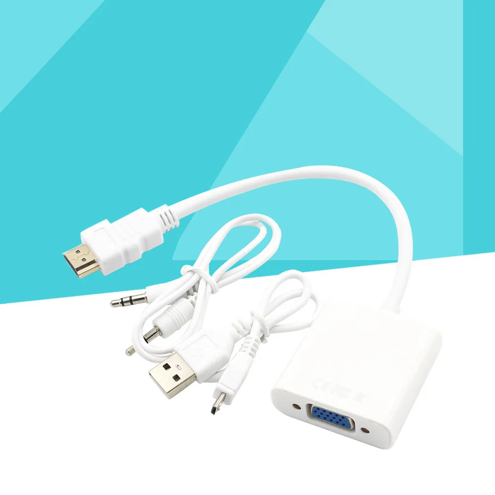 Adaptateur vers VGA, convertisseur 1080P avec câble d'alimentation Usb, puce IC intégrée blanche pour ordinateur portable, projecteur, moniteur Audio