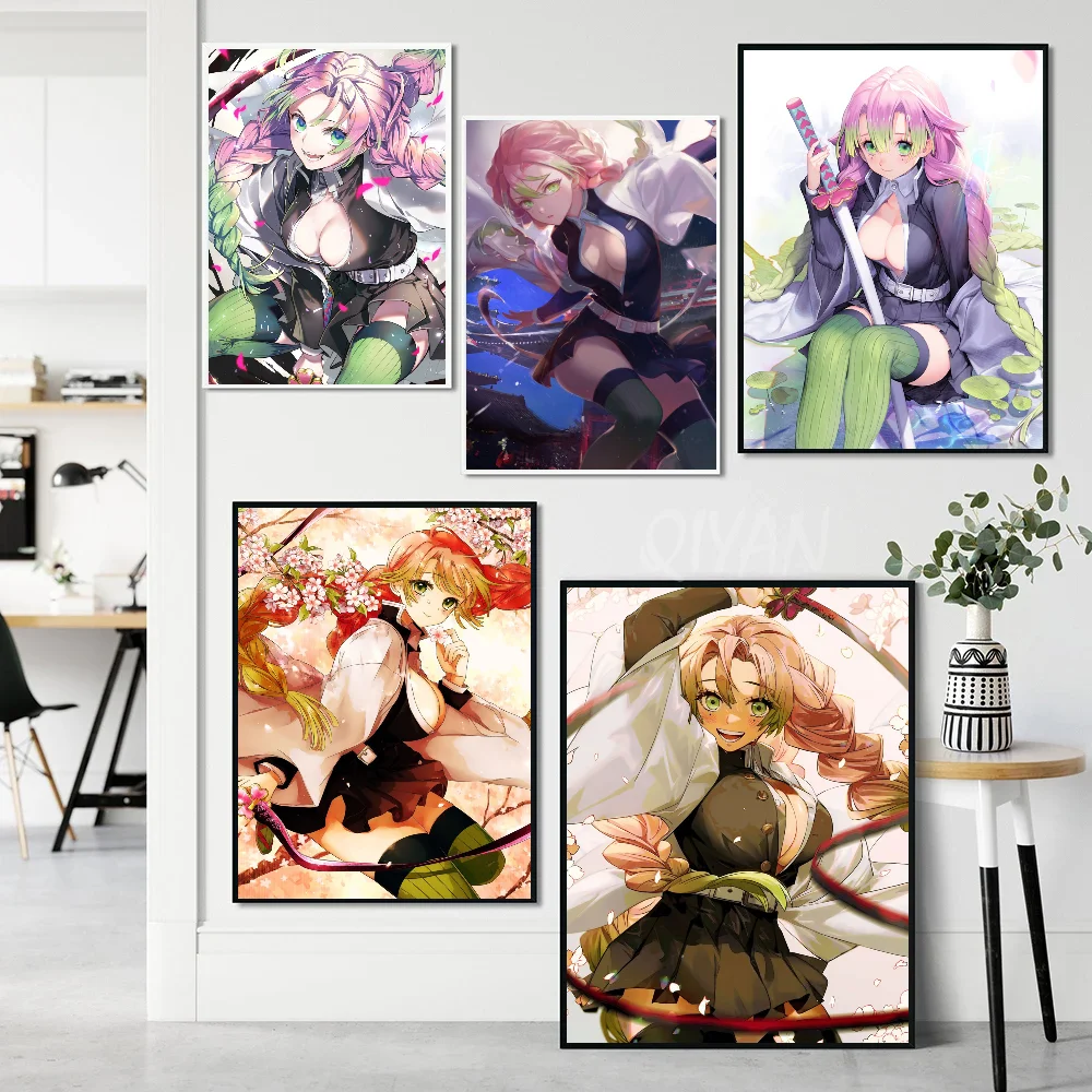 Kanroji Mitsuri Anime Girl Poster Poster Stickers Art Wall Murals Decor Game Room Decor Gifts HD Painting