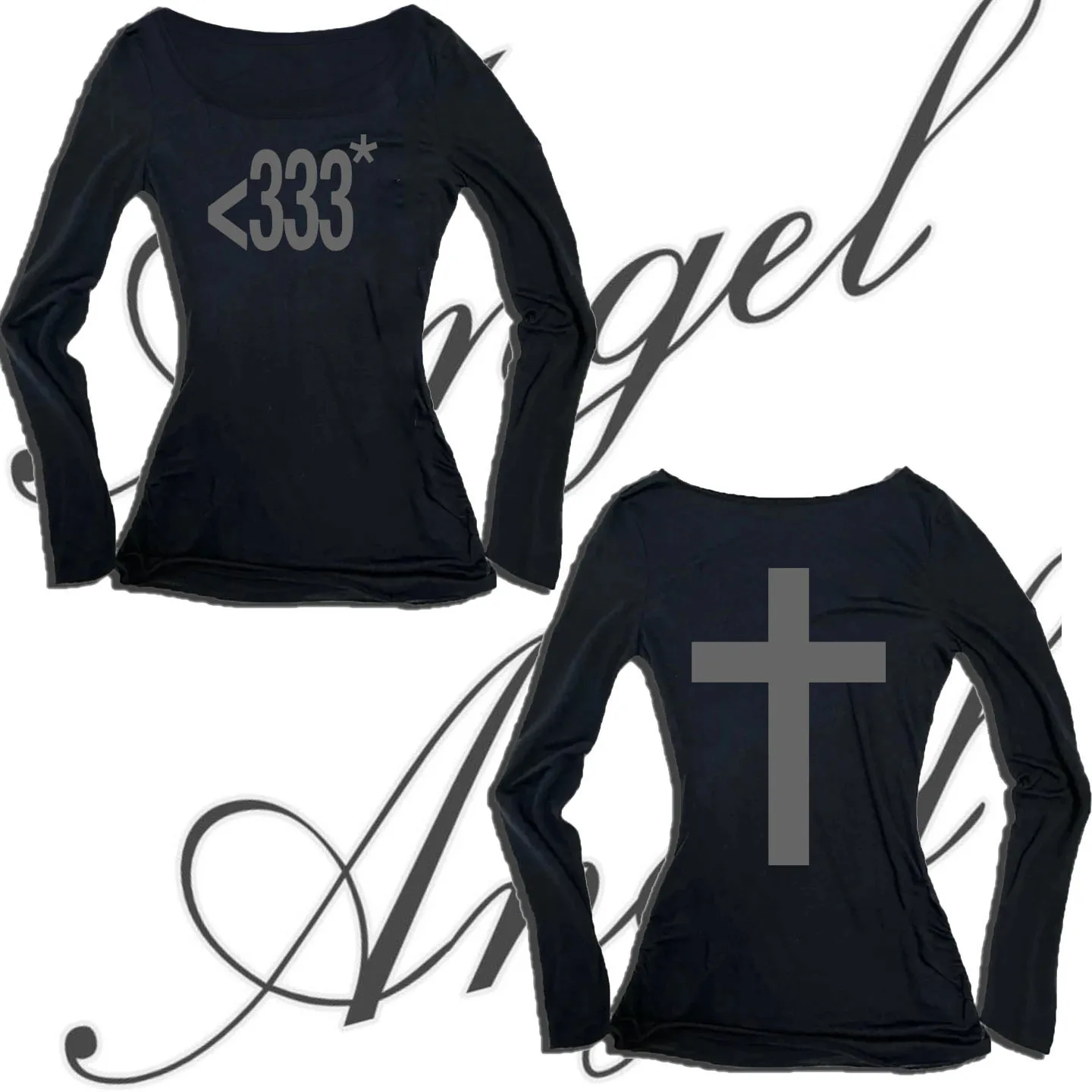 Camiseta con estampado de letras cruzadas para mujer, Tops cortos ajustados de manga larga Y2k, camisetas Grunge estéticas, ropa de calle, camisetas Harajuku