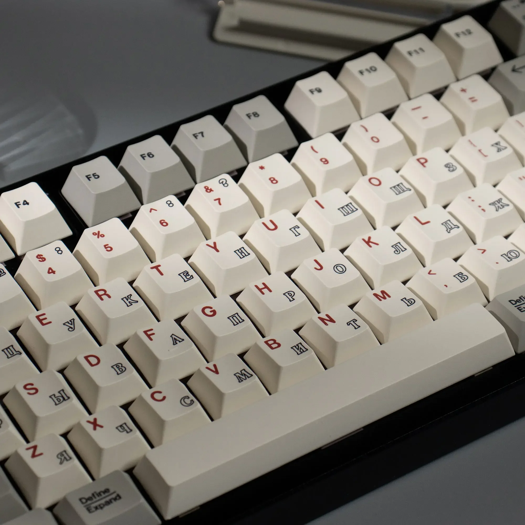 Retro Hollow Russian Theme Cherry Profile PBT Keycaps 144keys Sublimation For ATK VGN Hi75 Lucky65 V2 Wireless Keyboard Keycaps