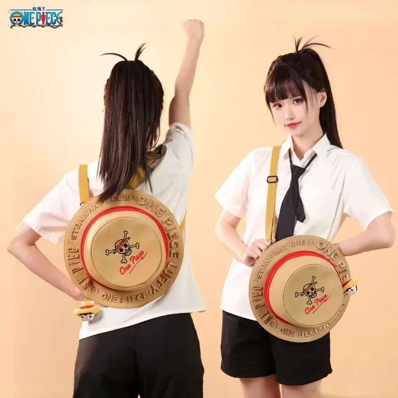 One Piece Straw Hat Backpack Luffy Plush Bag Children's Pack Student Travel Sports Fitness Organizer Bag Anime Holiday Gifts