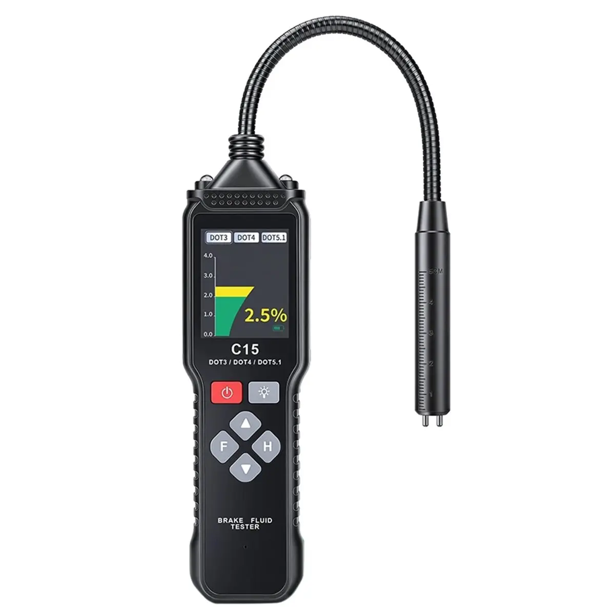 Compatible Digital Brake Fluid Tester DOT3 DOT4 DOT5.1 Adjustable Backlight Buzzer Volume Auto Shut Off Brake Fluid Water Detect