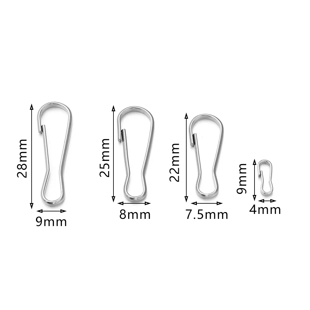 30-50 Stück/Los, Karabinerhaken aus Edelstahl mit Federmechanismus, Kürbis-Form, Verschlüsse für DIY-Schlüsselanhänger, Geldbörsen und Ausweiskarten – Detail 1