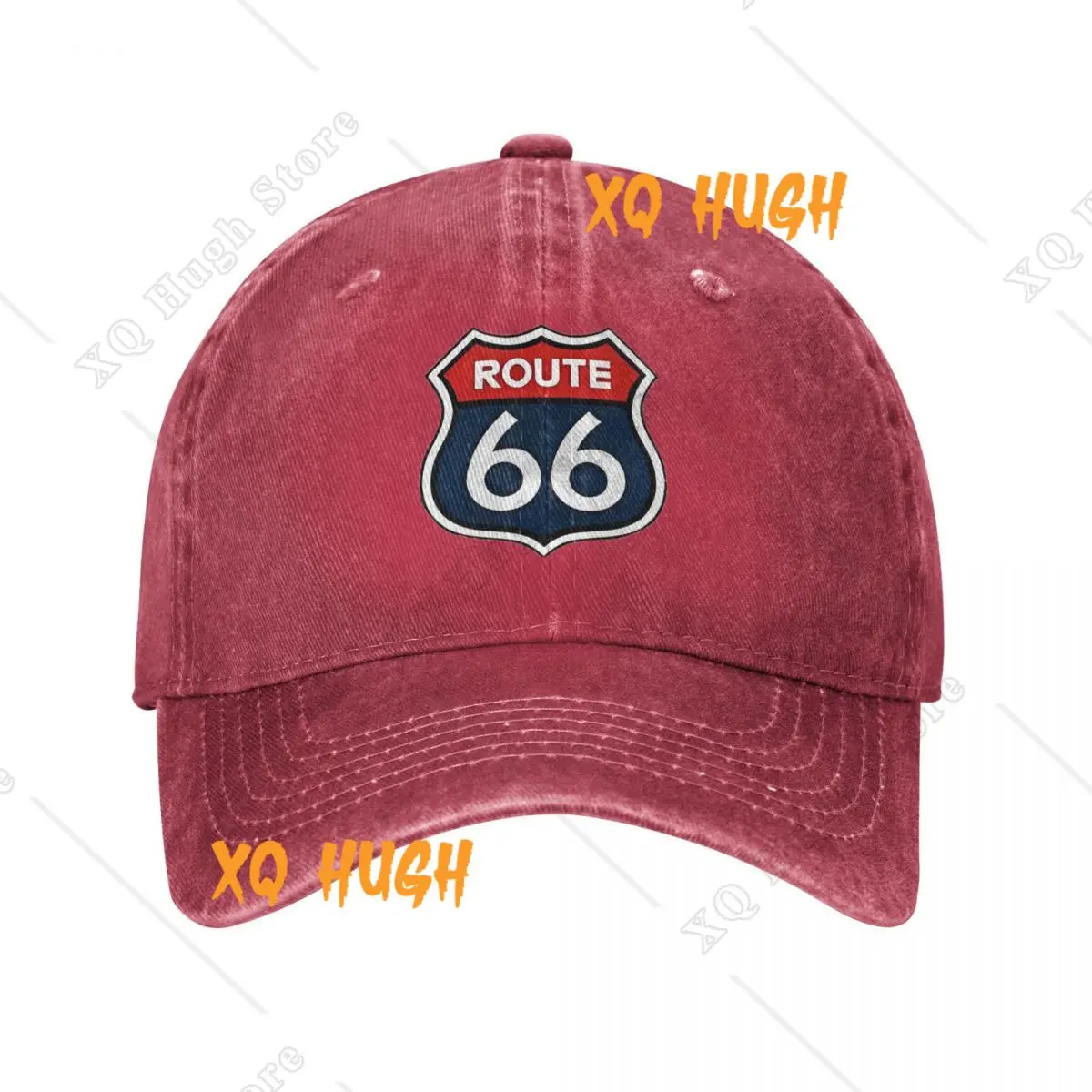 Route 66 Logo Men Women Baseball Caps Motorcycle Mother Road Distressed Cotton Hats Cap Casual Outdoor Activities Gift Snapback