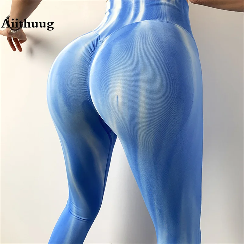 

Aiithuug High Waisted Yoga Pants Tummy Control Yoga Leggings Tie-dye Gym Leggings Gym Pant Sexy Peach Butt Leggings Golf Legging