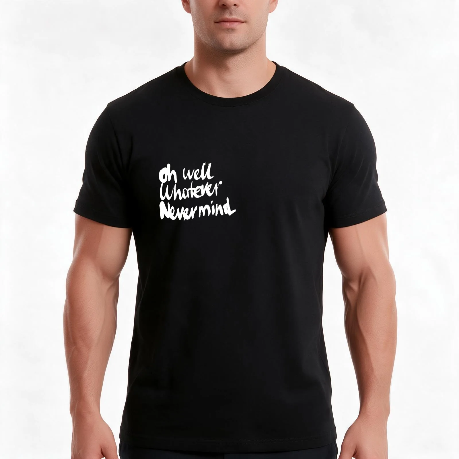 Oh Well, Whatever, Nevermind T-Shirt, Summer Casual Cotton Tee, Oversized Streetwear Tops, Vintage Graphic Print, 100% Cotton