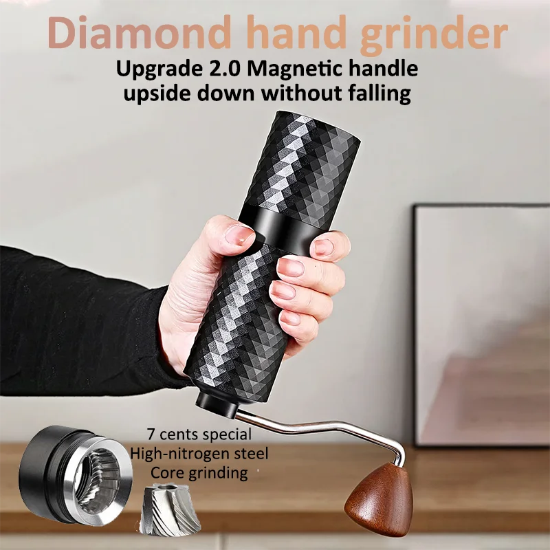 

New Manual Coffee Grinder Professional Espresso Bean Coffee Grinder Diamond Adjustable Coffee Mill Maker for Home Bean Grinding