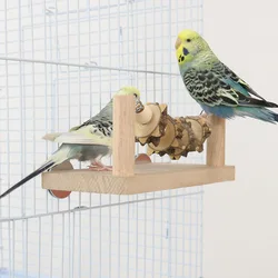 Solid wood parrot rest platform training station rack, climbing ladder, cloud ladder, swing, hanging ring bird toy