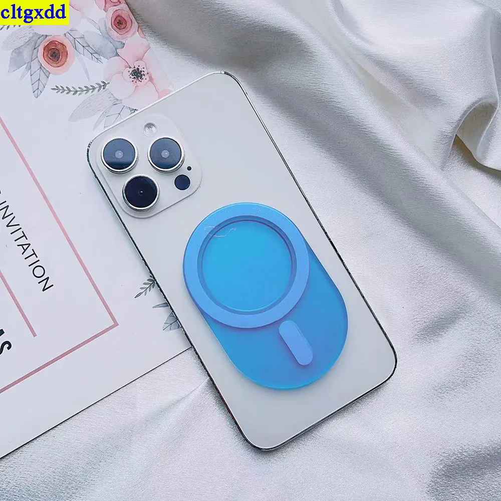cltgxdd 1 pezzo trasparente color caramella per Magsafe borsa di aspirazione magnetica ellittica magnetica persona pigra supporto base impugnatura del telefono