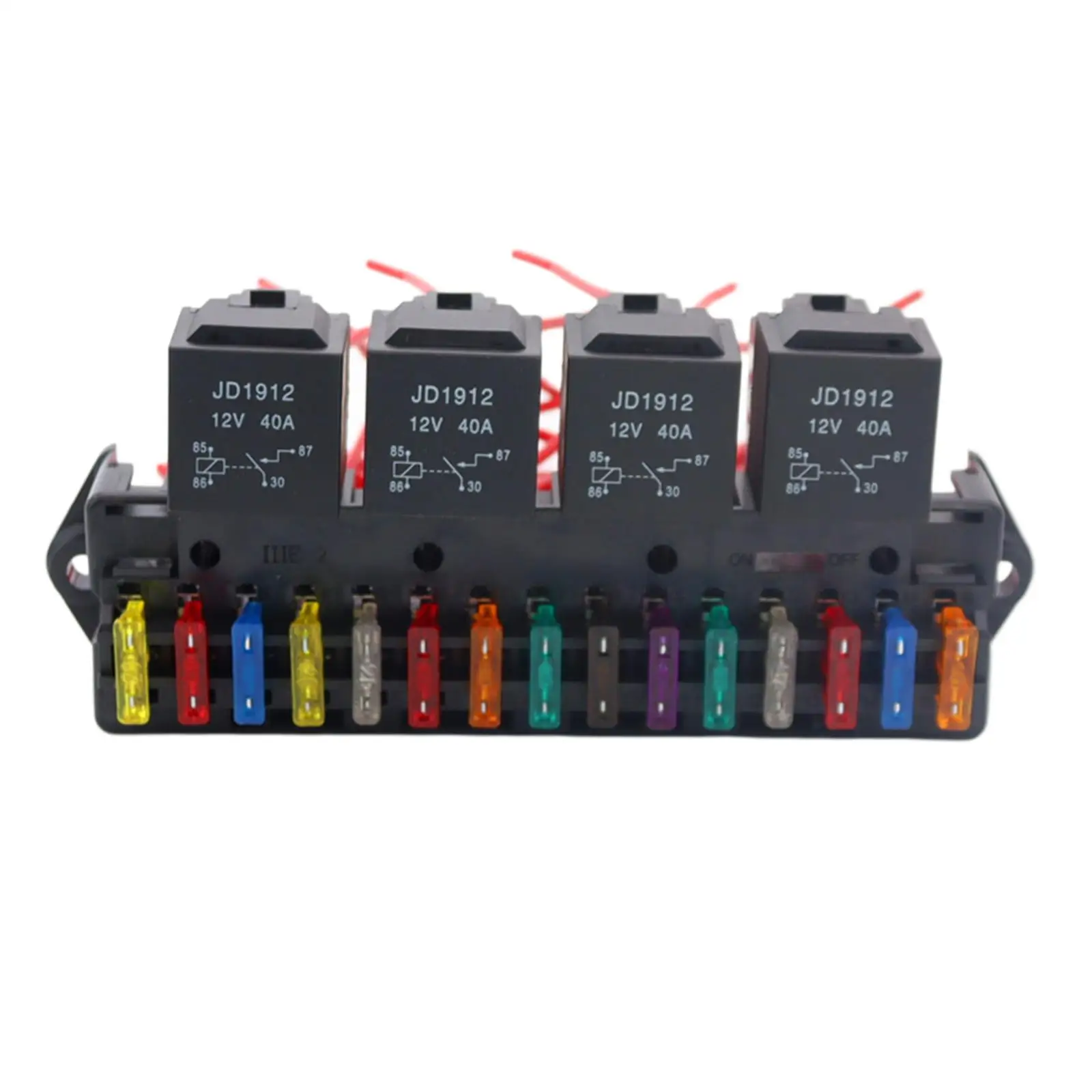 

15 Way Car Fuse Box Block Holder Harness Assembly W/ Relay Wiring Socket Base