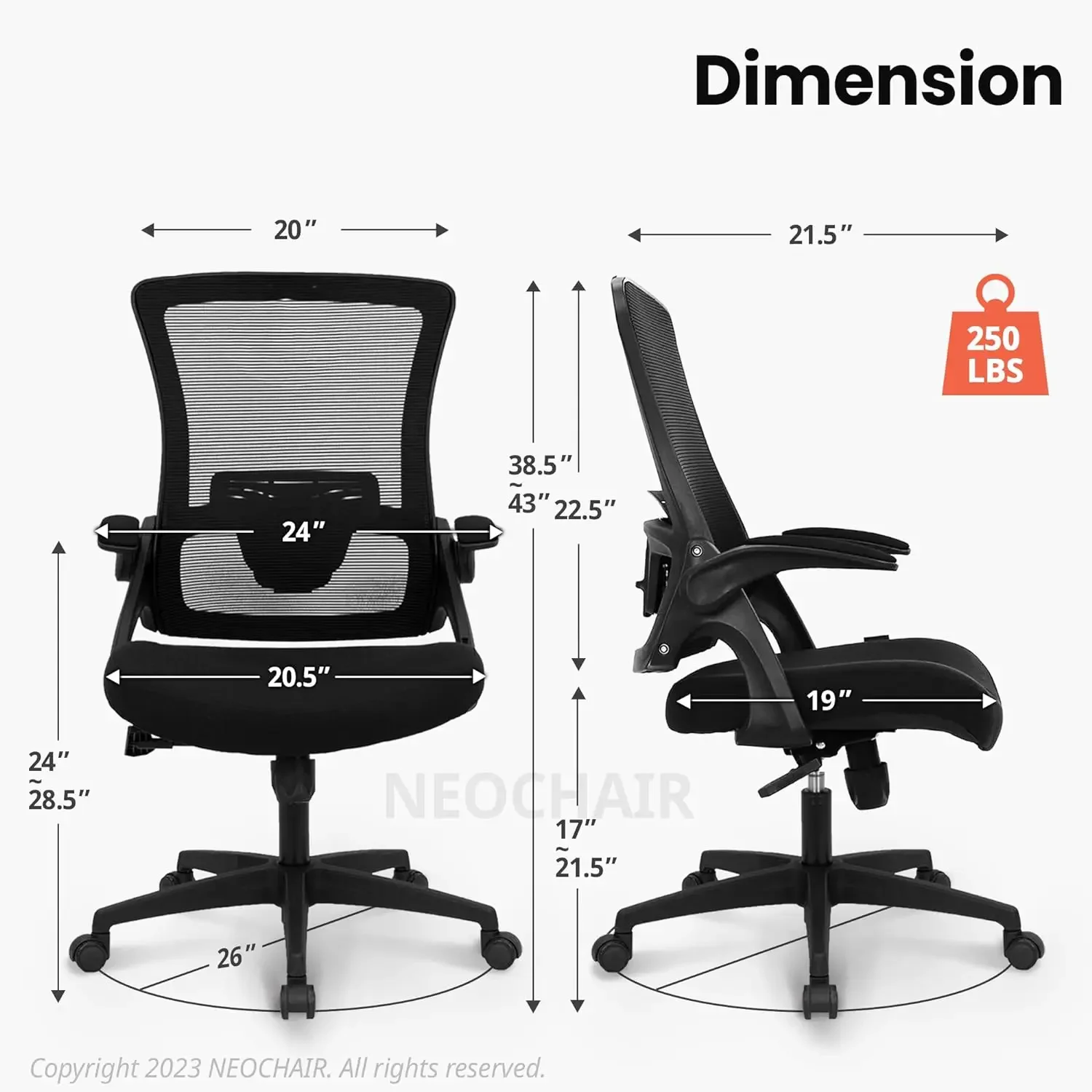 Cadeira de encosto alto com altura ajustável, cadeira executiva acolchoada, suporte lombar, design ergonômico, home office, mesa do computador